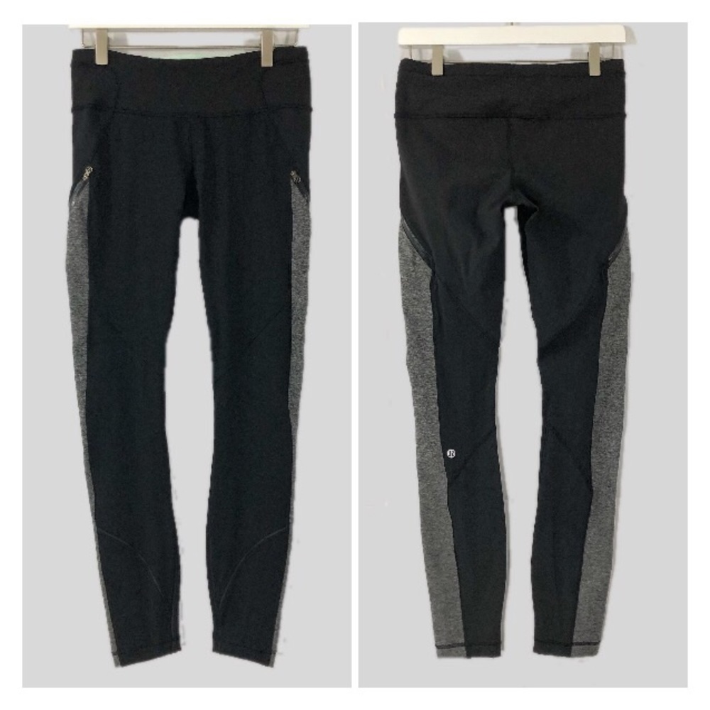 Lululemon Black and Gray Zip Pocket Running Pants